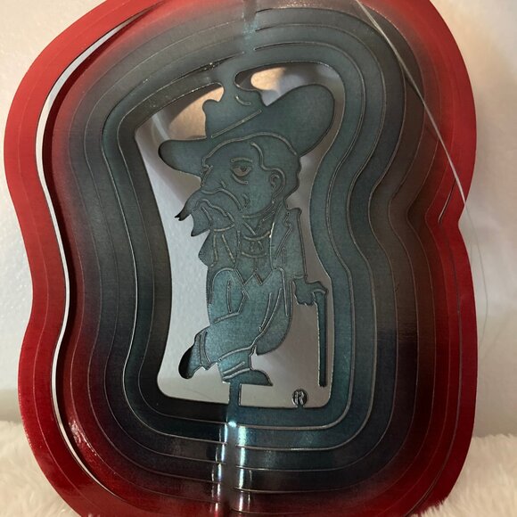 Ole Miss Colonel Reb Hanging Wind Spinner 7" x 10" - Picture 2 of 3